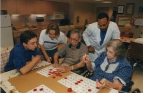 Playing bingo with grandsons